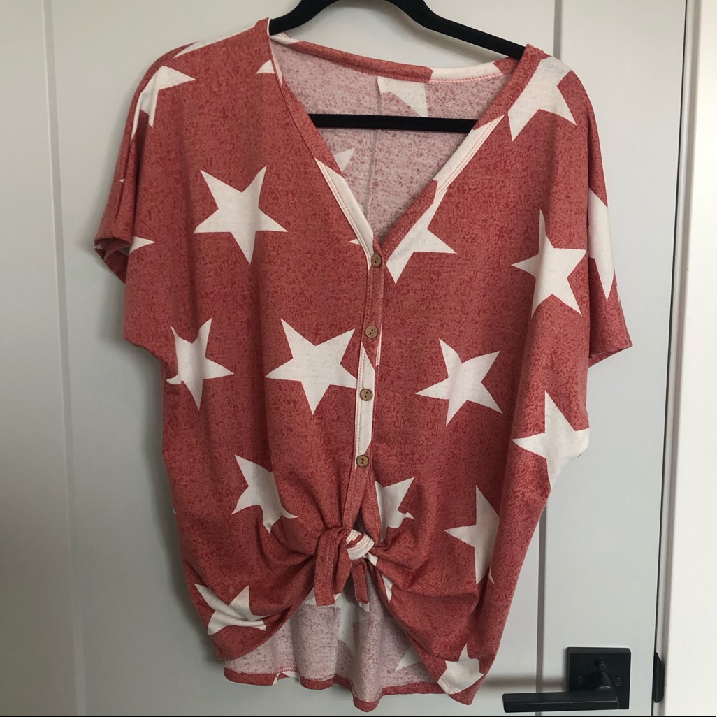 Button Front Star Top